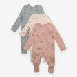 Sleepsuits Ribbed Mixed Nature 3-Pack