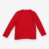 T-shirt long sleeve red reindeer applique