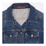 Denim Jacket Mid Blue Stretch Cotton Fitted
