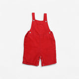 Red Woven Shortie Dungarees