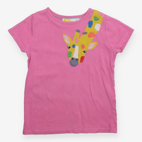 T-Shirt Pink Giraffe Applique