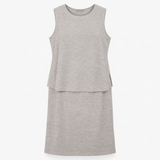Grey Marl Layered Sleeveless Viscose Blend Dress