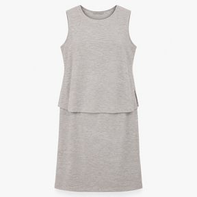 Grey Marl Layered Sleeveless Viscose Blend Dress