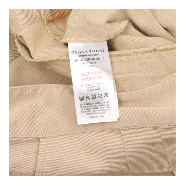 Wide Leg Trousers Tan Pleat Front Lyocell Blend