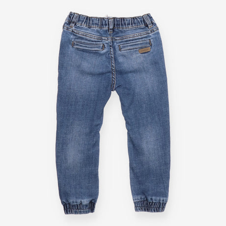 Trousers blue denim with drawstring