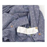 Printed Cotton Long Sleeve Button Down Shirt Blue