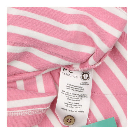 Dress pink white striped with two pockets