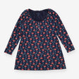 Henley Top Navy Red Floral Organic Cotton