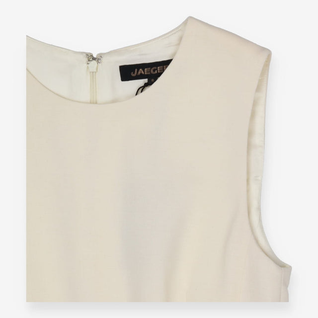Jaeger Pure New Wool Cream Structured Sleeveless M