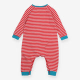 Sleepsuit Red Stripe with Snail Applique
