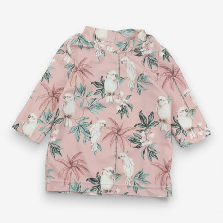 Rashvest and Shorts Pink Budgie Print
