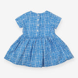 Woven Dress Cobalt Blue and White