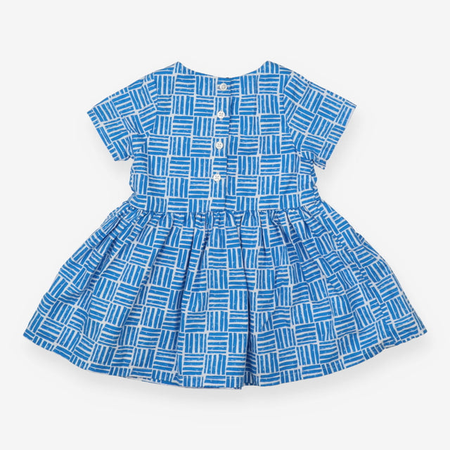 Woven Dress Cobalt Blue and White