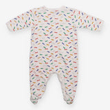 Sleepsuit White Skateboard Appliques