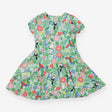 Dress Short Sleeve Green Tropical Bird Print