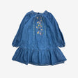 Floral Denim Bib Dress