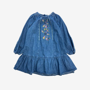 Floral Denim Bib Dress