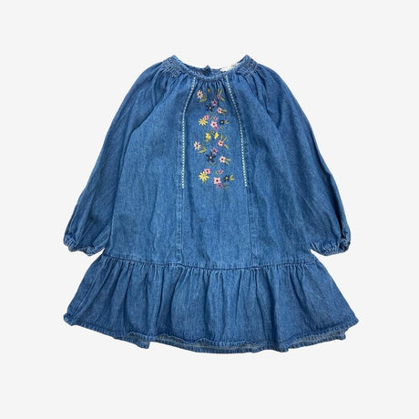 Floral Denim Bib Dress