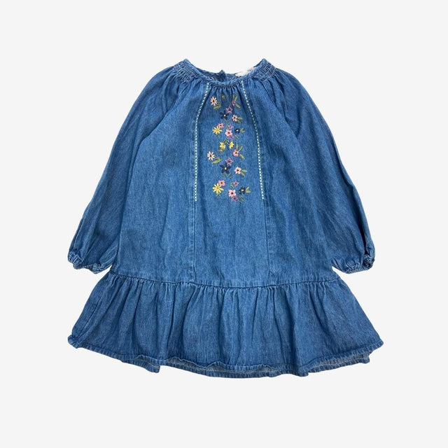 Floral Denim Bib Dress