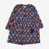 Dress Navy big cat faces 