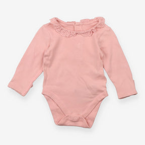 Pink frill collar bodysuit