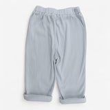 Trousers baby blue ribbed with brown buttons