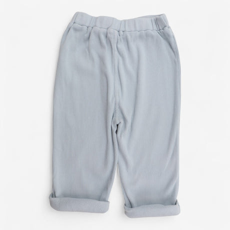 Trousers baby blue ribbed with brown buttons