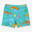 Swim trunks teal jungle animals