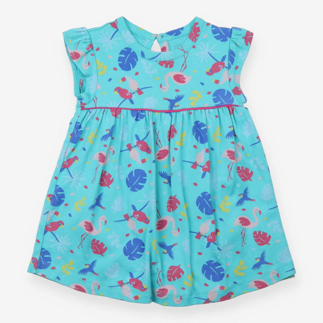 Blue Flamingo Dress with Bodysuit Attached