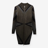 Dress Metallic Knitted Zip Jumper, Gold and Black