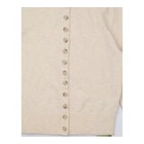 Cardigan Soft Knit Crew Neck Button Front Vanilla 