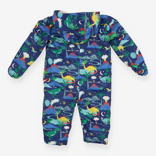 Pramsuit Fleece Lined Blue Dinosaurs