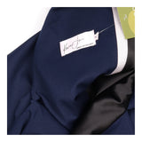 Navy V Neck Cape Overlay Occasion Dress