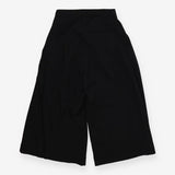 Emoda Black Cropped Culottes – Pleated Front Wide‑