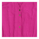 Magenta Pink Textured Button Through Midi 