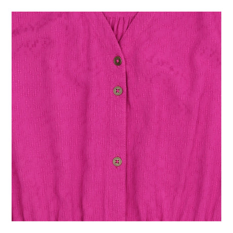 Magenta Pink Textured Button Through Midi 
