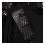 Top Black Lace Panel Short Sleeve Round Neck