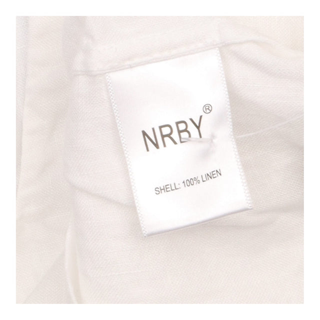 Top White Linen Sleeveless V-Neck