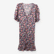 Black Multicolour Floral V Neck Midi Dress