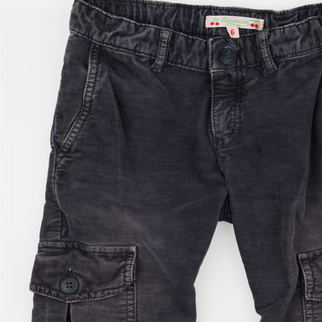 Trousers grey soft cord cargo