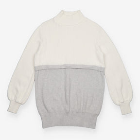 Maternity and Nursing Knit Jumper Cream Grey Colou