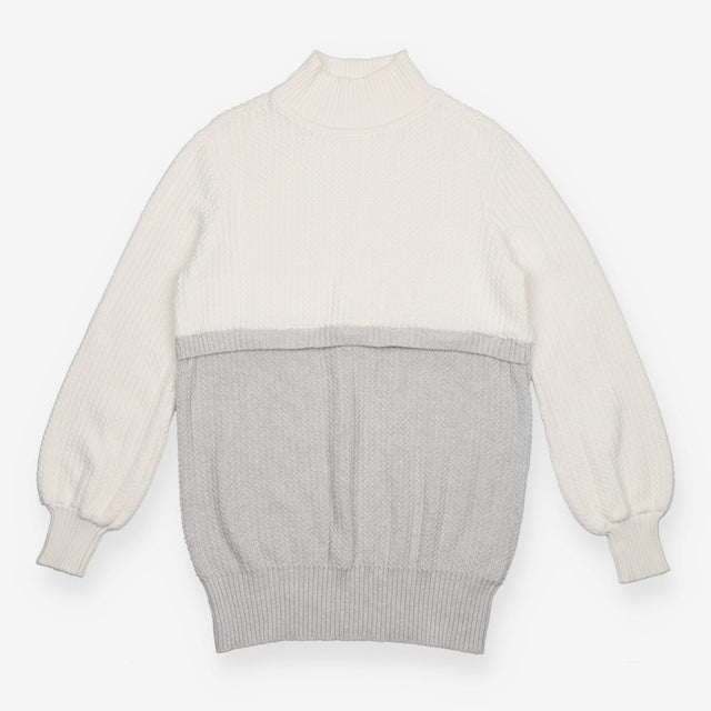 Maternity and Nursing Knit Jumper Cream Grey Colou