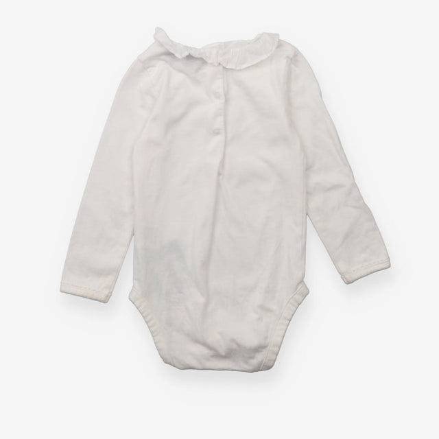 White Bodysuit Frill Collar