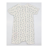 White shortie sleepsuit with blue flowers