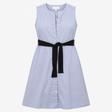 Light Blue Cotton Sleeveless Tunic Dress