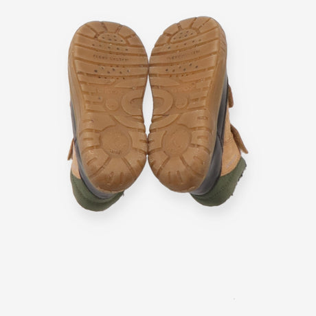 Boots navy brown green velcro
