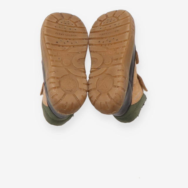 Boots navy brown green velcro