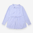 Maternity Shirt Blue White Pinstripe Tie Side Nurs