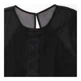 Dress Mini Shauna Lace Trim Sheer Overlay Black