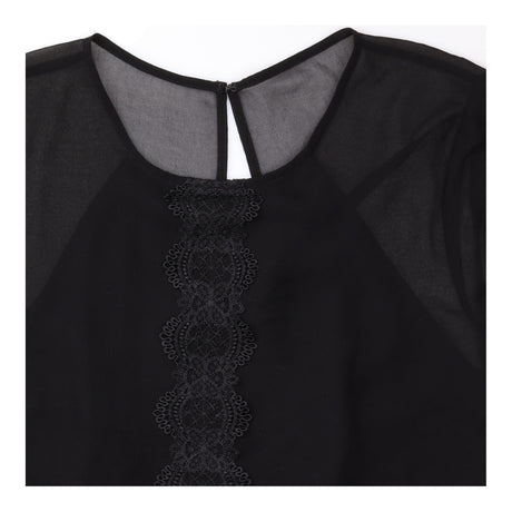 Dress Mini Shauna Lace Trim Sheer Overlay Black